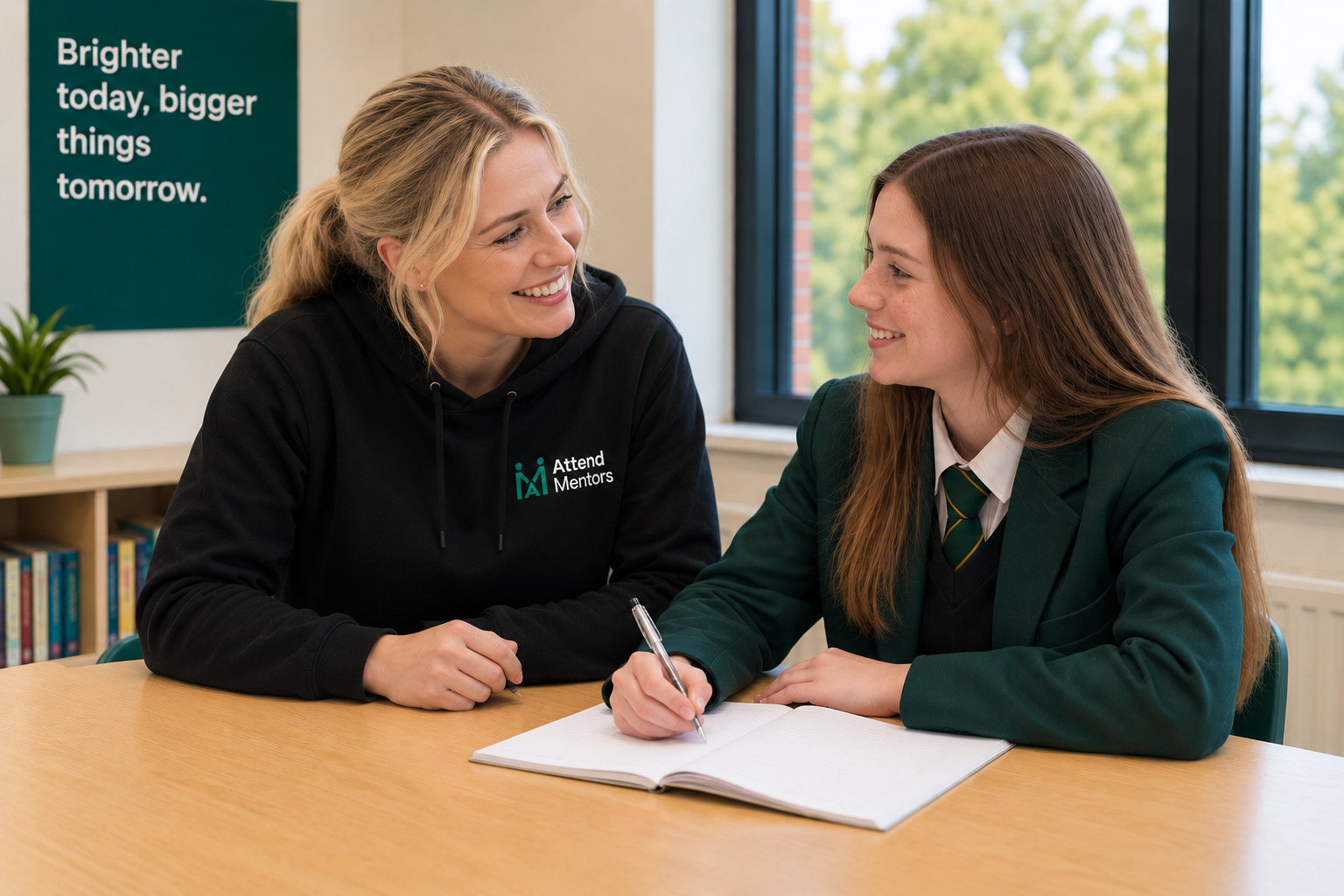 Attend Mentors mentor supporting a student